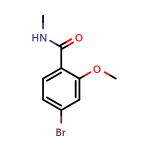 Chemical structure of 4-Bromo-2-methoxy-N-methylbenzamide , CAS 1228957-03-6, AChemBlock AD280058