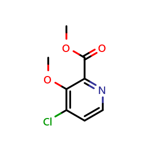 Chemical structure of Methyl 4-chloro-3-methoxypicolinate , CAS 1255917-95-3, AChemBlock AD280063