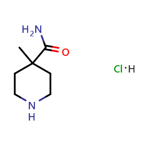 Chemical structure of 4-Methylpiperidine-4-carboxamide hydrochloride , CAS 1257301-28-2, AChemBlock AD280068
