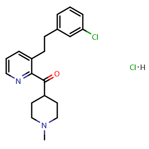 Chemical structure of (1-Methyl-4-piperidinyl)[3-[2-(3-chlorophenyl)ethyl]pyridinyl]methanone hydrochloride , CAS 119770-60-4, AChemBlock AD280069