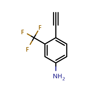 Chemical structure of 4-Ethynyl-3-(trifluoromethyl)aniline , CAS 1260677-91-5, AChemBlock AD280070