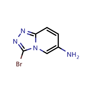 Chemical structure of 3-Bromo-[1,2,4]triazolo[4,3-a]pyridin-6-ylamine , CAS 1263283-48-2, AChemBlock AD280073