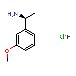 Chemical structure of (S)-1-(3-Methoxyphenyl)ethanamine hydrochloride , CAS 1304771-27-4, AChemBlock AD280076