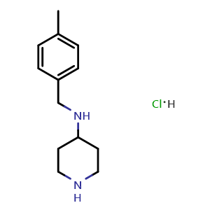 Chemical structure of (4-Methyl-benzyl)-piperidin-4-yl-amine hydrochloride , CAS 1289385-74-5, AChemBlock AD280085