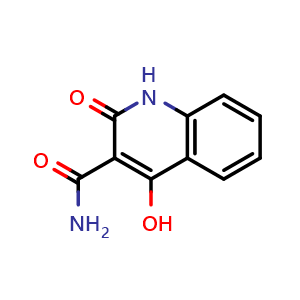 Chemical structure of 4-Hydroxy-2-oxo-1,2-dihydroquinoline-3-carboxamide , CAS 139713-59-0, AChemBlock AD280104