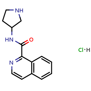 Chemical structure of Isoquinoline-1-carboxylic acid pyrrolidin-3-ylamide hydrochloride , CAS 1417793-08-8, AChemBlock AD280106