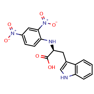 Chemical structure of N-(2,4-Dinitrophenyl)-L-tryptophan , CAS 1655-51-2, AChemBlock AD280113