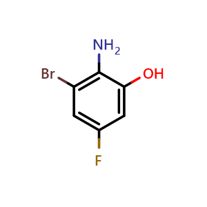 Chemical structure of 2-Amino-3-bromo-5-fluorophenol , CAS 1805027-31-9, AChemBlock AD280119