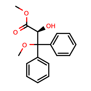 Chemical structure of (S)-2-Hydroxy-3-methoxy-3,3-diphenylpropionic acid methyl ester , CAS 177036-78-1, AChemBlock AD280121