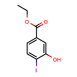 Chemical structure of Ethyl 3-hydroxy-4-iodobenzoate , CAS 203187-56-8, AChemBlock AD280124