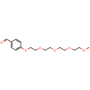Chemical structure of 4-(2,5,8,11-Tetraoxatridecan-13-yloxy)benzaldehyde , CAS 197513-69-2, AChemBlock AD280128