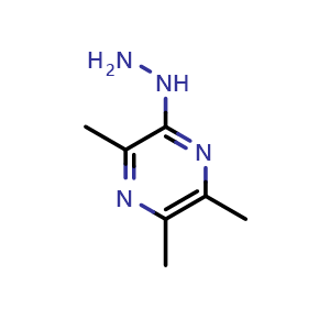 Chemical structure of 2-Hydrazineyl-3,5,6-trimethylpyrazine , CAS 23126-98-9, AChemBlock AD280136