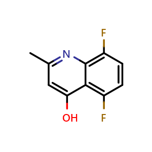 Chemical structure of 5,8-Difluoro-4-hydroxy-2-methyl-quinoline , CAS 288151-26-8, AChemBlock AD280143
