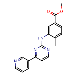 Chemical structure of Methyl 4-methyl-3-((4-(pyridin-3-yl)pyrimidin-2-yl)amino)benzoate , CAS 917392-54-2, AChemBlock AD280148