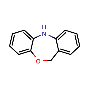 Chemical structure of 5,11-Dihydrodibenz[b,e][1,4]oxazepine , CAS 3433-74-7, AChemBlock AD280150