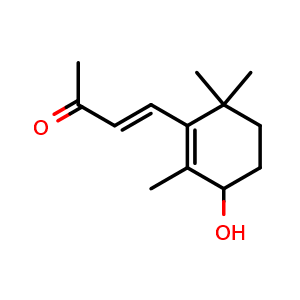 Chemical structure of (3E)-4-(3-Hydroxy-2,6,6-trimethyl-1-cyclohexen-1-yl)-3-buten-2-one , CAS 14398-34-6, AChemBlock AD280151
