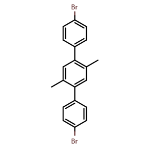 Chemical structure of 4,4''-Dibromo-2',5'-dimethyl-1,1':4',1''-terphenyl , CAS 853234-55-6, AChemBlock AD280160