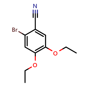 Chemical structure of 2-Bromo-4,5-diethoxybenzonitrile , CAS 445007-64-7, AChemBlock AD280164