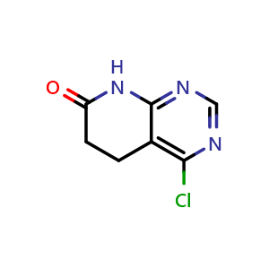 Chemical structure of 4-Chloro-5,6-dihydropyrido[2,3-d]pyrimidin-7(8H)-one , CAS 893444-36-5, AChemBlock AD280171