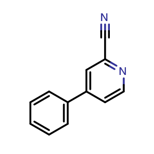 Chemical structure of 4-Phenylpyridine-2-carbonitrile , CAS 18714-16-4, AChemBlock AD280173