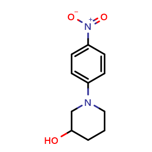 Chemical structure of 1-(4-Nitrophenyl)-3-piperidinol , CAS 99841-68-6, AChemBlock AD280183