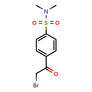 Chemical structure of 4-(2-Bromoacetyl)-N,N-dimethylbenzenesulfonamide , CAS 89102-54-5, AChemBlock AD280185