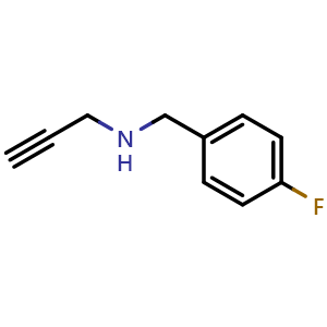 Chemical structure of N-(4-Fluorobenzyl)prop-2-yn-1-amine , CAS 892596-78-0, AChemBlock AD280187