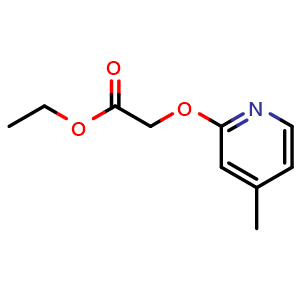 Chemical structure of Ethyl 2-[(4-methyl-2-pyridinyl)oxy]acetate , CAS 864684-80-0, AChemBlock AD280195