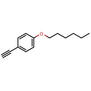Chemical structure of 1-Ethynyl-4-hexoxybenzene , CAS 79887-17-5, AChemBlock AD280199