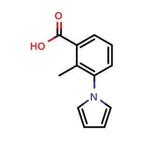 Chemical structure of 2-Methyl-3-(1H-pyrrol-1-yl)benzoic acid , CAS 83140-96-9, AChemBlock AD280200