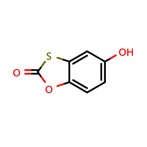 Chemical structure of 5-Hydroxybenzo[d][1,3]oxathiol-2-one , CAS 7735-56-0, AChemBlock AD280204