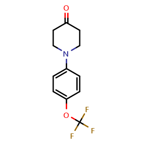 Chemical structure of 1-(4-(Trifluoromethoxy)phenyl)piperidin-4-one , CAS 681508-68-9, AChemBlock AD280223