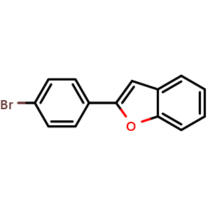 Chemical structure of 2-(4-Bromophenyl)benzofuran , CAS 69976-39-2, AChemBlock AD280227