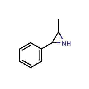 Chemical structure of 2-Methyl-3-phenylaziridine , CAS 7763-71-5, AChemBlock AD280229
