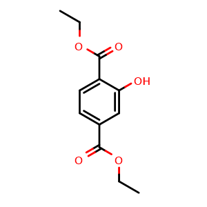 Chemical structure of Diethyl 2-hydroxybenzene-1,4-dicarboxylate , CAS 74744-72-2, AChemBlock AD280231