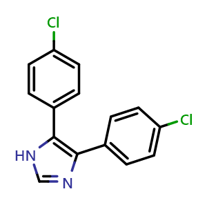 Chemical structure of 4,5-Bis(4-chlorophenyl)-1H-imidazole , CAS 68240-86-8, AChemBlock AD280235