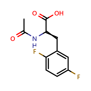 Chemical structure of 2-Acetylamino-3-(2,5-difluorophenyl)acrylic acid , CAS 959246-37-8, AChemBlock AD280241