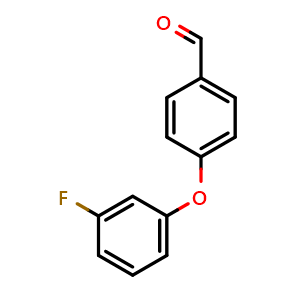 Chemical structure of 4-(3-Fluorophenoxy)benzaldehyde , CAS 939758-29-9, AChemBlock AD280242
