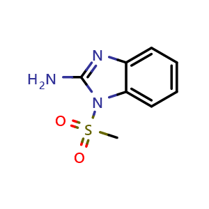 Chemical structure of 1-(Methylsulfonyl)-1H-benzimidazol-2-amine , CAS 915922-50-8, AChemBlock AD280248