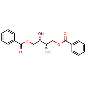 Chemical structure of (2S,3S)-2,3-Dihydroxybutane-1,4-diyl dibenzoate , CAS 929558-08-7, AChemBlock AD280251