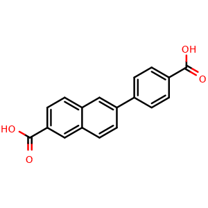Chemical structure of 6-(4-Carboxyphenyl)-2-naphthalenecarboxylic acid , CAS 660825-19-4, AChemBlock AD280252