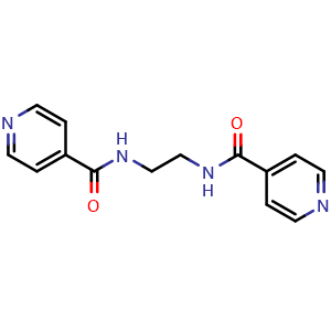 Chemical structure of N,N′-1,2-Ethanediylbis[4-pyridinecarboxamide] , CAS 6631-22-7, AChemBlock AD280253