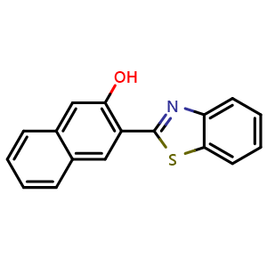 Chemical structure of 3-(2-Benzothiazolyl)-2-naphthalenol , CAS 25389-29-1, AChemBlock AD280258
