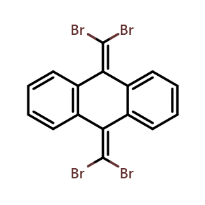 Chemical structure of 9,10-Bis(dibromomethylidene)anthracene , CAS 214779-03-0, AChemBlock AD280264