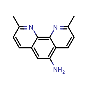 Chemical structure of 1,10-Phenanthrolin-5-amine, 2,9-dimethyl , CAS 118752-28-6, AChemBlock AD280268