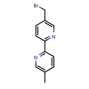 Chemical structure of 2-[5-(Bromomethyl)pyridin-2-yl]-5-methylpyridine , CAS 117585-58-7, AChemBlock AD280270