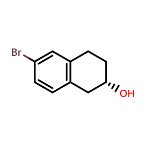 Chemical structure of (S)-6-Bromo-1,2,3,4-tetrahydronaphthalen-2-ol , CAS 171965-24-5, AChemBlock AD280277