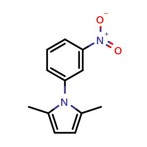 Chemical structure of 2,5-Dimethyl-1-(3-nitrophenyl)-1H-pyrrole , CAS 32570-23-3, AChemBlock AD280278