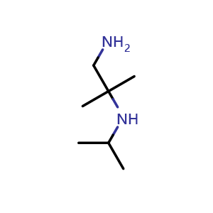 Chemical structure of (1-Amino-2-methylpropan-2-yl)(propan-2-yl)amine , CAS 16256-44-3, AChemBlock AD280292
