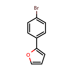 Chemical structure of 2-(4-Bromophenyl)furan , CAS 14297-34-8, AChemBlock AD280295